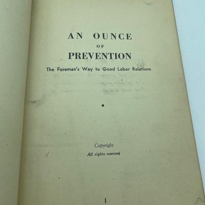 An ounce of Prevention