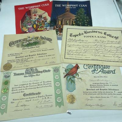 Award certificates