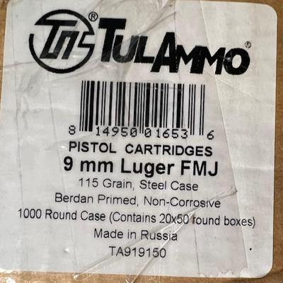TulAmmo 9mm Luger Ammunition (NO SHIPPING)