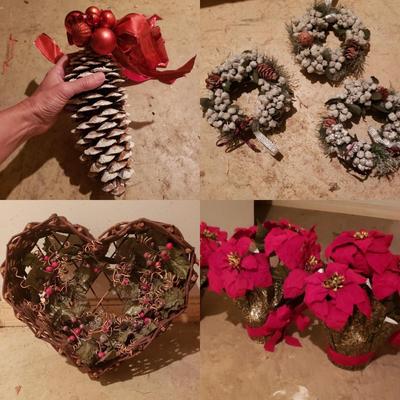 Pinecone, Wreath, and Poinsettia Christmas Decor & More (BS-KD)