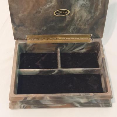 Inlay Stone Box plus Small Carved Animals (PC-BBL)