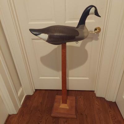 Wooden Canada Goose Decoy on Stand (PC-BBL)
