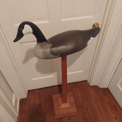 Wooden Canada Goose Decoy on Stand (PC-BBL)