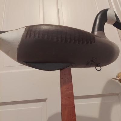 Wooden Canada Goose Decoy on Stand (PC-BBL)