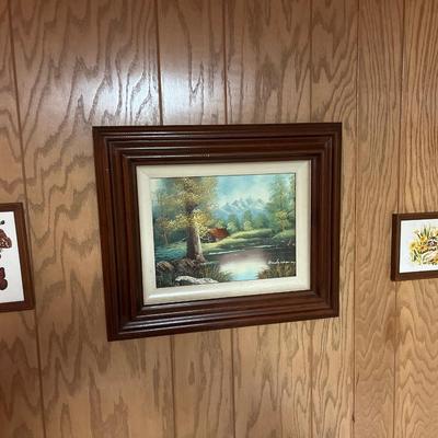 Three pictures on wall