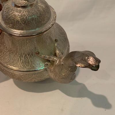 Ornate Silver Tea Set with Dragon & Snake Adornments (MB-HS)
