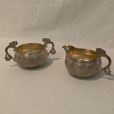 Ornate Silver Tea Set with Dragon & Snake Adornments (MB-HS)