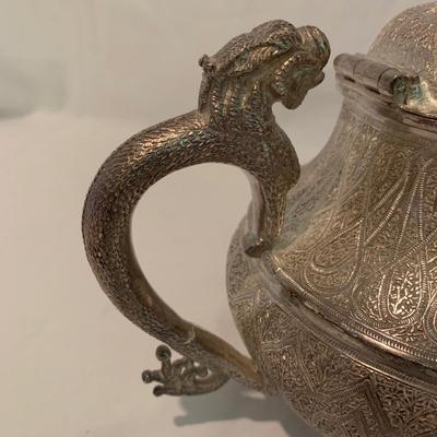 Ornate Silver Tea Set with Dragon & Snake Adornments (MB-HS)