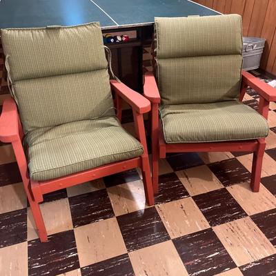 Vintage patio chairs with new cushions