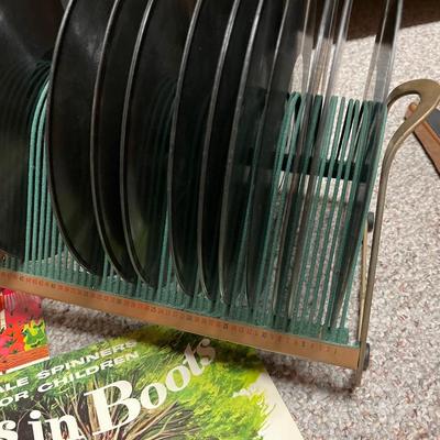 Vintage records and holder