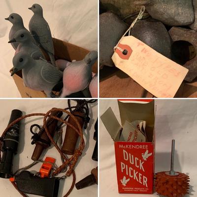 Decoys, Duck Calls, Monoculars, Antique Cast Iron Weights, & More (PB-HS)