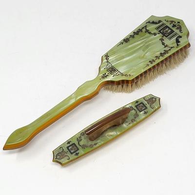 Antique Dupont Celluloid & Bakelite Brushes, Mirror & More
