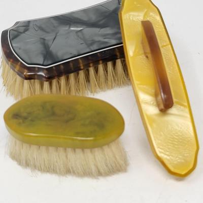 Antique Dupont Celluloid & Bakelite Brushes, Mirror & More