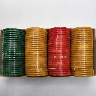 100 Piece Vintage Bakelite Poker Chips