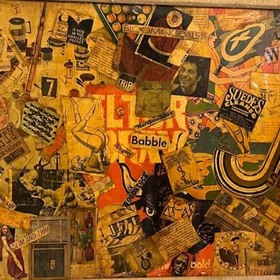 Mid-Century Framed Magazine Decoupage