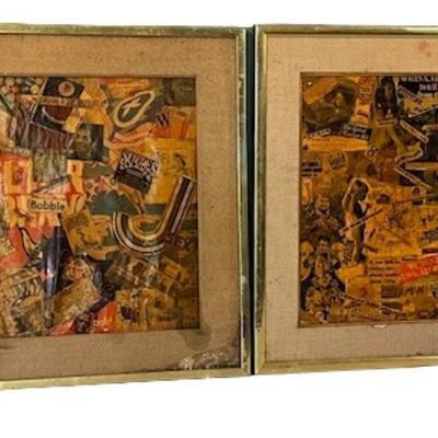 Mid-Century Framed Magazine Decoupage