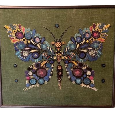 Mid-Century Framed Embroidery