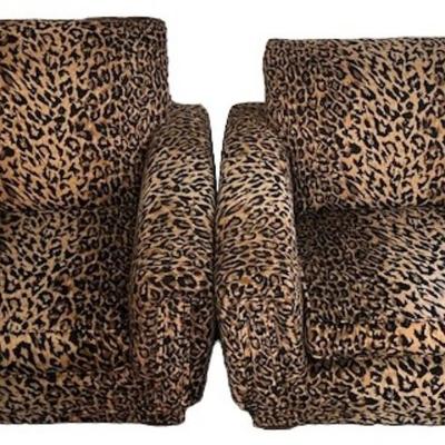 Pair of Leopard Print Armchairs