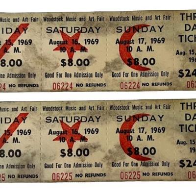 Woodstock Music Festival Program with Tickets