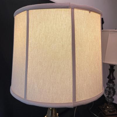 Pair of Glass & Metal Table Lamps (O-MG)