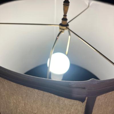 Pair of Glass & Metal Table Lamps (O-MG)