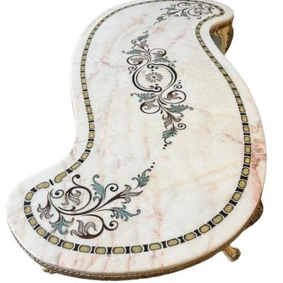Mid-Century Venetian Inlaid Marble Coffee Table