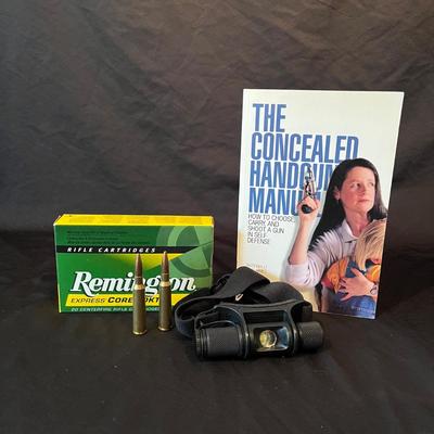 Sure Fire Hunting Headlamp, Box of Remington Rifle Cartridges (O-MG)