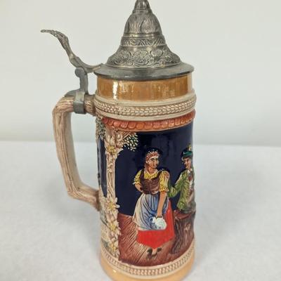 Vintage German Lidded Beer Stein