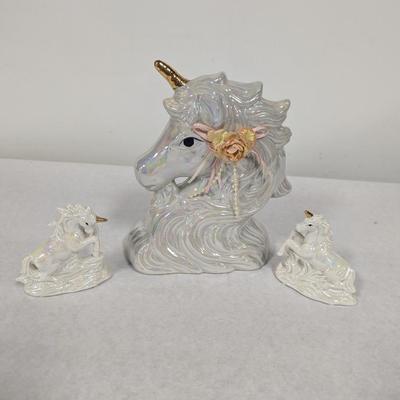 White Iridescent Pearlescent Unicorn Figures