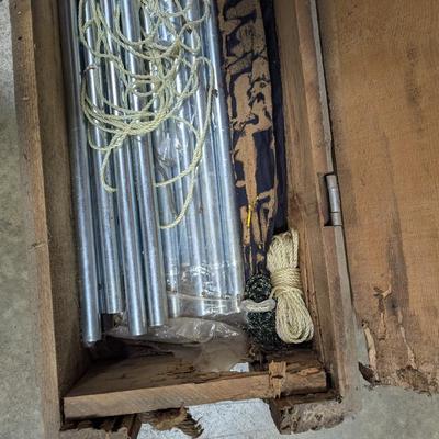 Outdoor Tarp With Poles In Antique Ammo Box