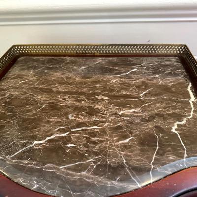 BOMBAY CO. Marble Top Side Table (See Description)