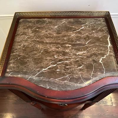 BOMBAY CO. Marble Top Side Table (See Description)