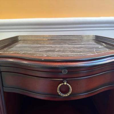 BOMBAY CO. Marble Top Side Table (See Description)