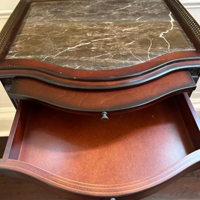 BOMBAY CO. Marble Top Side Table (See Description)