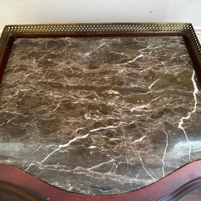 BOMBAY CO. Marble Top Side Table (See Description)