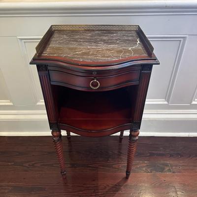 BOMBAY CO. Marble Top Side Table (See Description)
