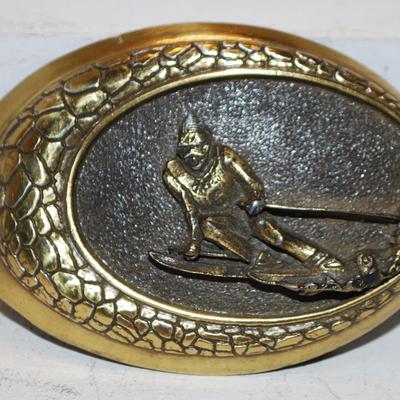 Oval Belt Buckle "The Skier" (2 ½" x 1 ½")