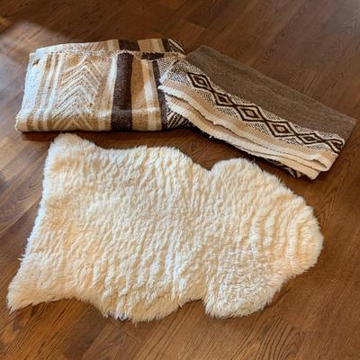 Wool Rugs & a Sheepskin Rug (L-HS)