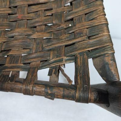 Antique Primitive Rustic Shaker Chair With Woven Seat