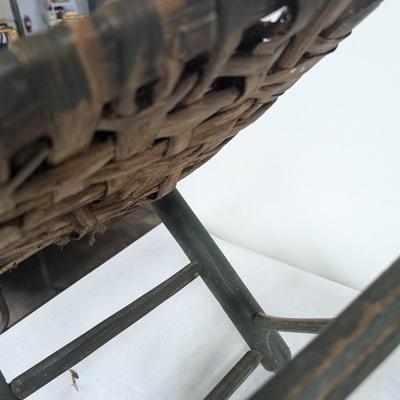 Antique Primitive Rustic Shaker Chair With Woven Seat