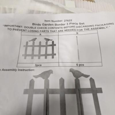 3 Piece Birds Garden Border
