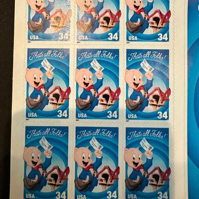 34 Cents "That’s All Folks" Stamps (9 count)