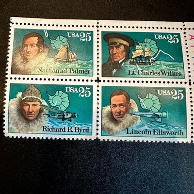 25 Cents Stamps Nathaniel Palmer, Richard Byrd, Lincoln, Lt Charles