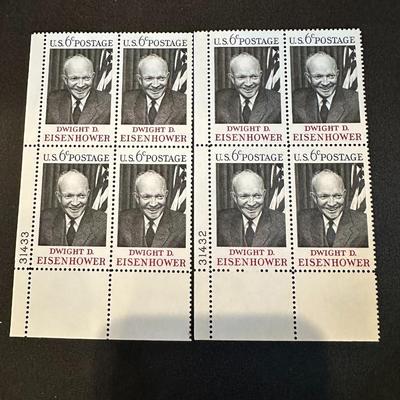 US. 1383. 6c. Dwight D. Eisenhower, 34th President. PB4 #31431 UR. MNH. 1969 (Block of 4)