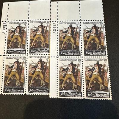 US Postage 1968 Scott No 1361 Battle Bunker Hill John Trumbull US Postage Stamps Mint Block 8~6c MNH