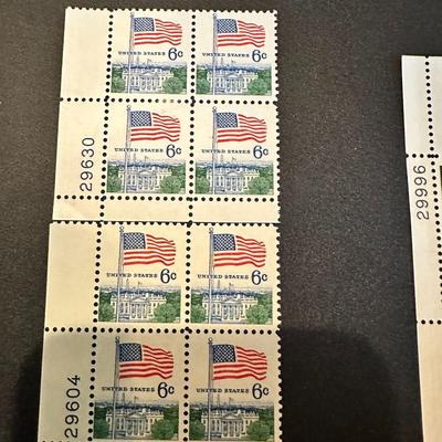 1968 US Plate Block 6 Stamp #1338 US Flag Over White House 6 Ct MNH