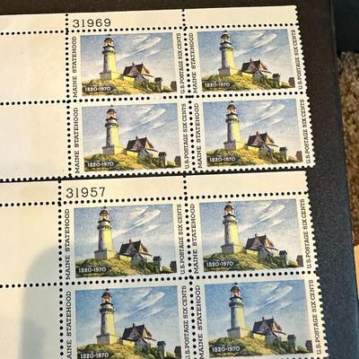 (8 count unused) Unused Maine Statehood 6-cent Postage Stamps // Maine Lighthouse Vintage Postage Stamp // 6 Cent Stamps