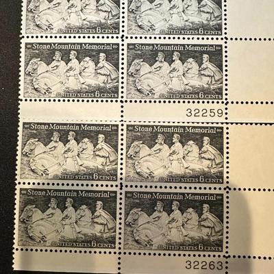 (8 count unsused) Stone Mountain Civil War Memorial Mint Block of 4 Stamps 53 Years Old!