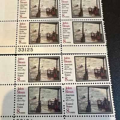 US 1433 MNH VF 8 Cent John Sloan American Artist Plate