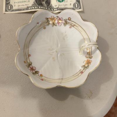 Nippon Hand Painted Floral Trinket Dish Vintage